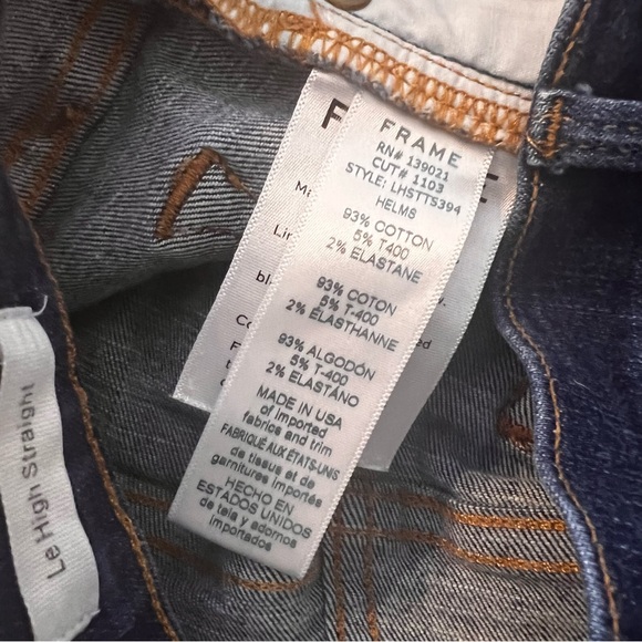 FRAME denim Le High Straight jeans tuxedo split - Picture 11 of 12